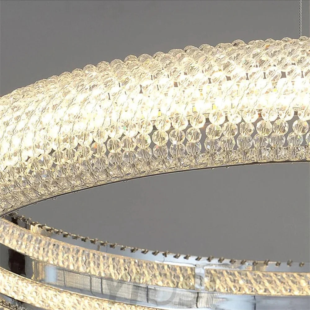 Joyce Bergamo 3-Ring Crystal Chandelier Chandeliers