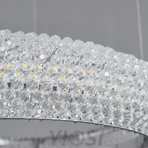 Joyce Bergamo 3-Ring Crystal Chandelier Chandeliers