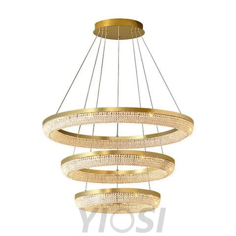 Joyce Modern Bergamo 3-Tier Crystal Ring Chandelier Chandeliers