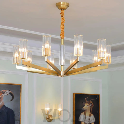 Kayla Brass Chandelier with 6/8/10/15 heads - Yiosilamp