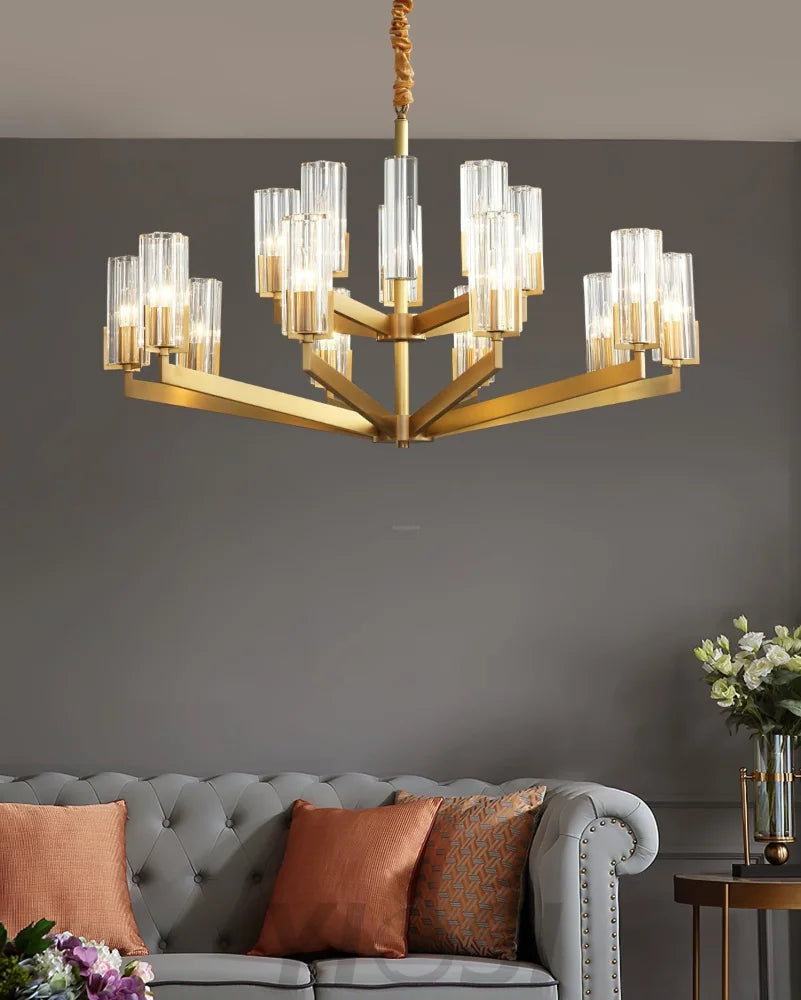 Kayla Brass Chandelier with 6/8/10/15 heads - Yiosilamp