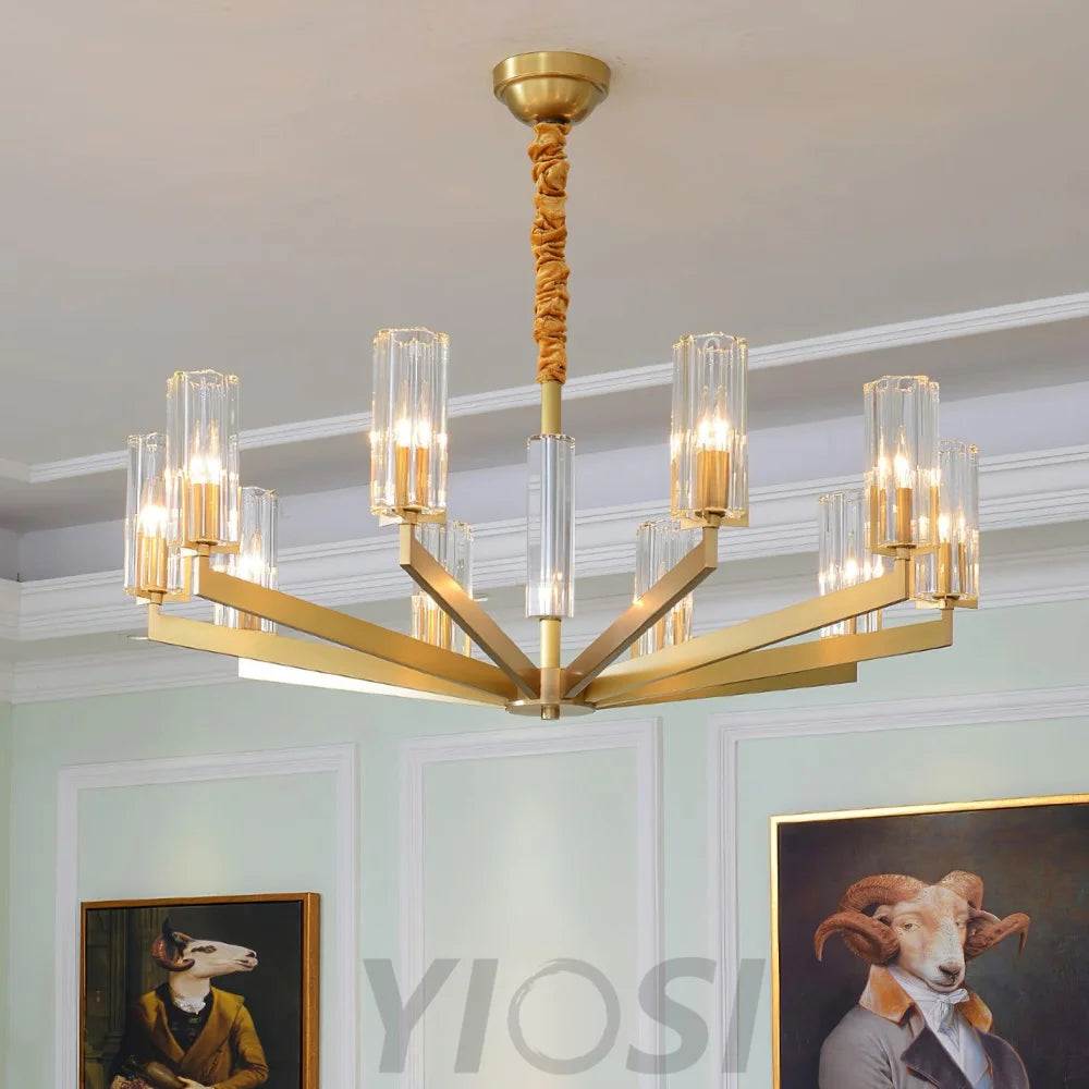 Kayla Brass Chandelier with 6/8/10/15 heads - Yiosilamp