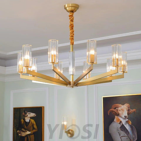 Kayla Brass Chandelier with 6/8/10/15 heads - Yiosilamp