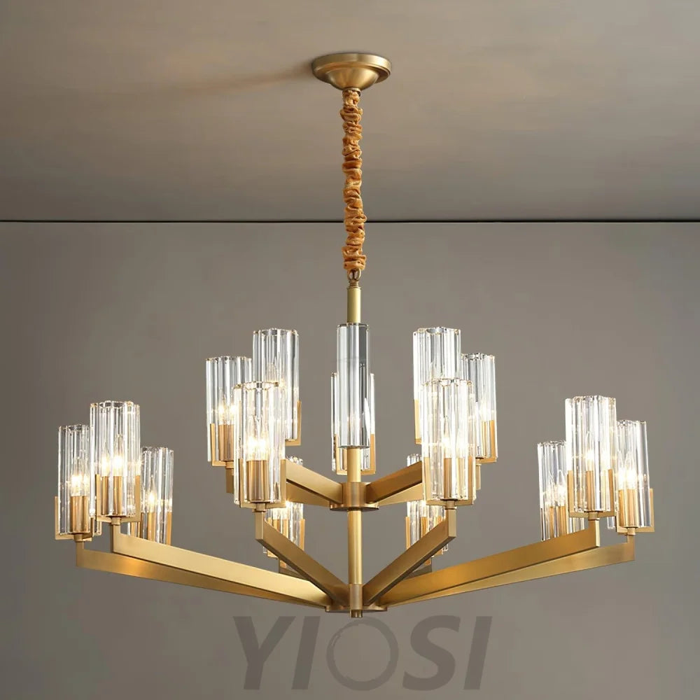 Kayla Brass Chandelier with 6/8/10/15 heads - Yiosilamp