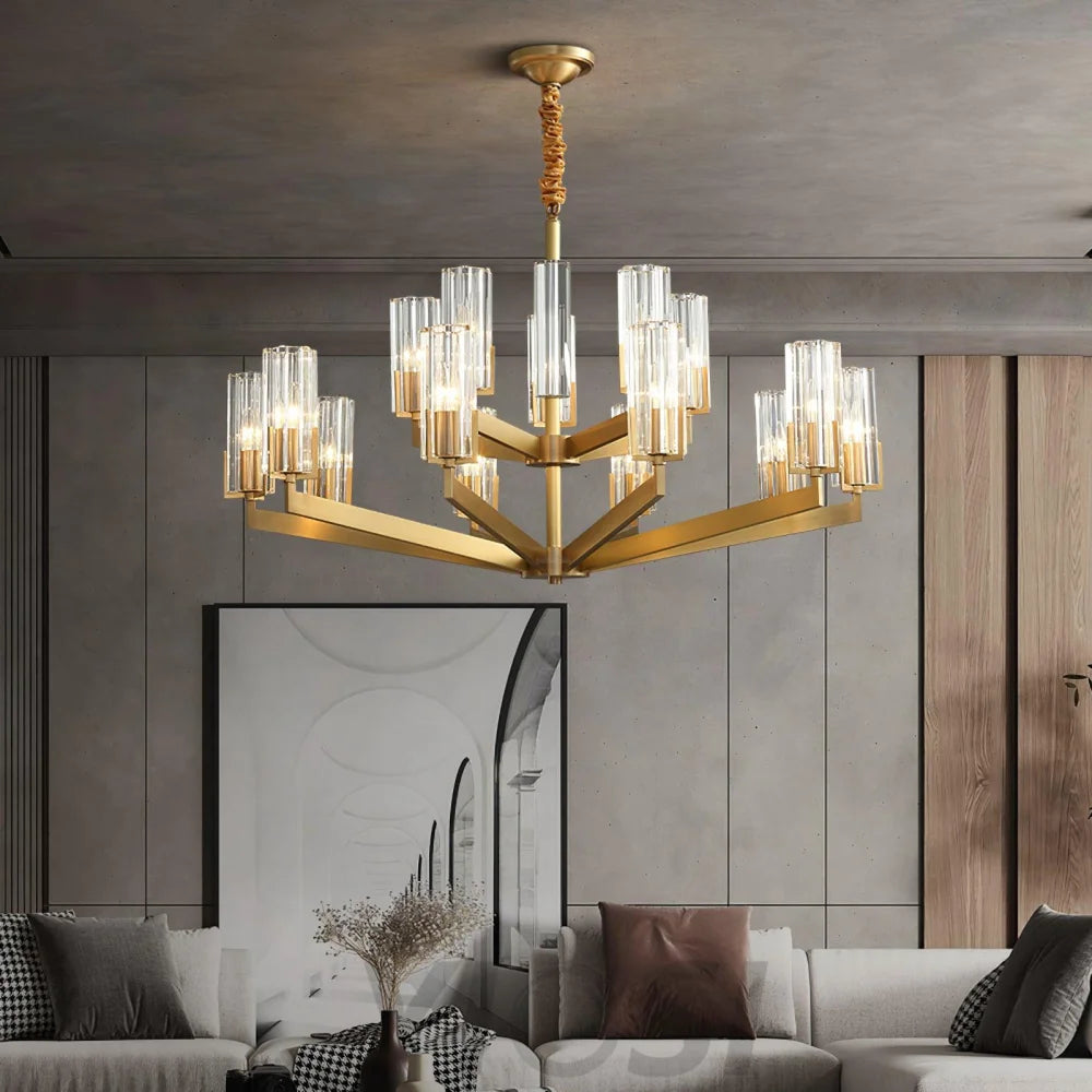 Kayla Brass Chandelier with 6/8/10/15 heads - Yiosilamp