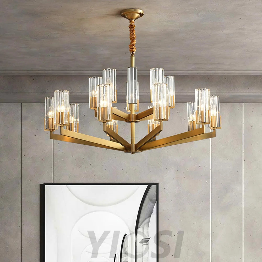 Kayla Brass Chandelier with 6/8/10/15 heads - Yiosilamp