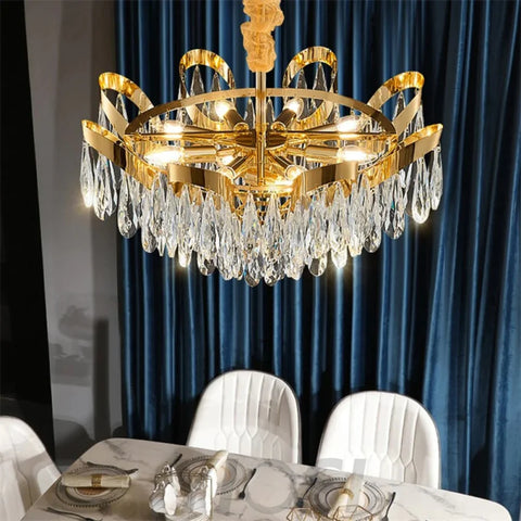 Kelly Gold Plated Crystal Chandelier