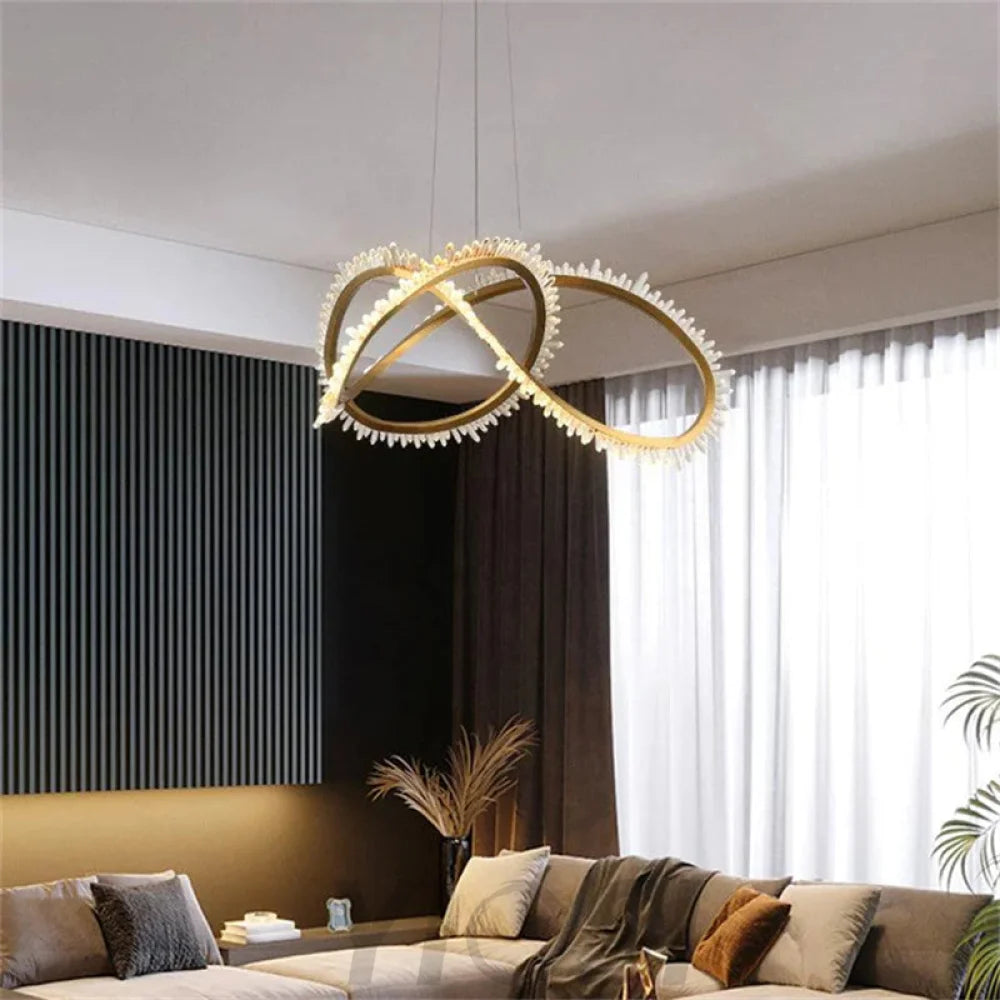 Kevyn Modern Rock Crystal Living Room Chandelier