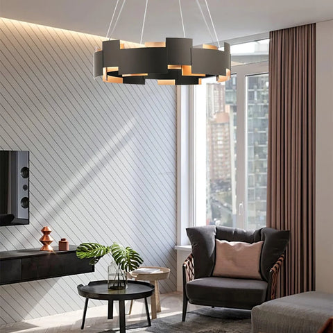 Kichler Oval Chandelier ∅ 23.6″ - Black & Gold-1-Yiosilamp