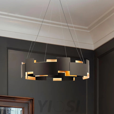 Kichler Oval Chandelier ∅ 23.6″ - Black & Gold-1-Yiosilamp
