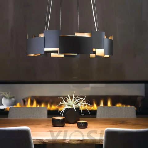 Kichler Oval Chandelier ∅ 23.6″ - Black & Gold-1-Yiosilamp