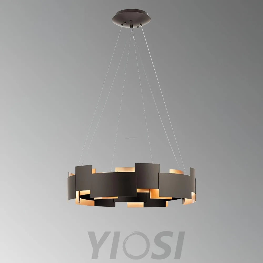 Kichler Oval Chandelier ∅ 23.6″ - Black & Gold-1-Yiosilamp
