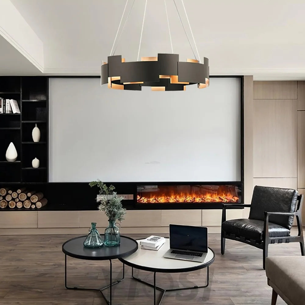 Kichler Oval Chandelier ∅ 23.6″ - Black & Gold-1-Yiosilamp