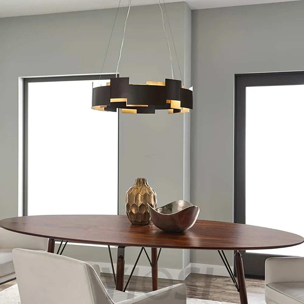 Kichler Oval Chandelier ∅ 23.6″ - Black & Gold-1-Yiosilamp