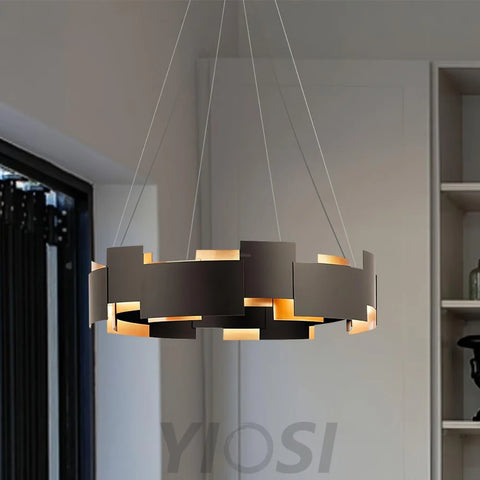 Kichler Oval Chandelier ∅ 23.6″ - Black & Gold-1-Yiosilamp