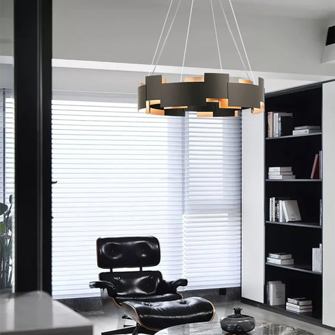 Kichler Oval Chandelier ∅ 23.6″ - Black & Gold-1-Yiosilamp