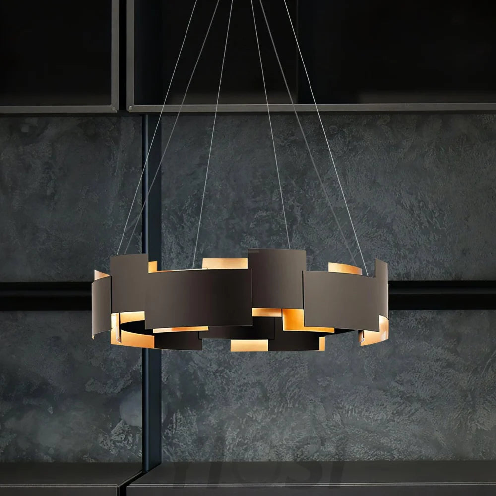 Kichler Oval Chandelier ∅ 23.6″ - Black & Gold-1-Yiosilamp