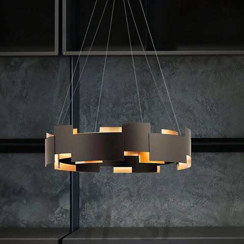 Kichler Oval Chandelier ∅ 23.6″ - Black & Gold-1-Yiosilamp