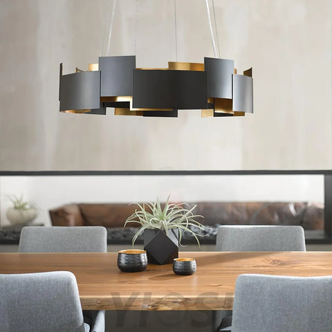 Kichler Oval Chandelier ∅ 23.6″ - Black & Gold-1-Yiosilamp