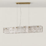 Knox Glass Linear Chandelier 42"L – lights off