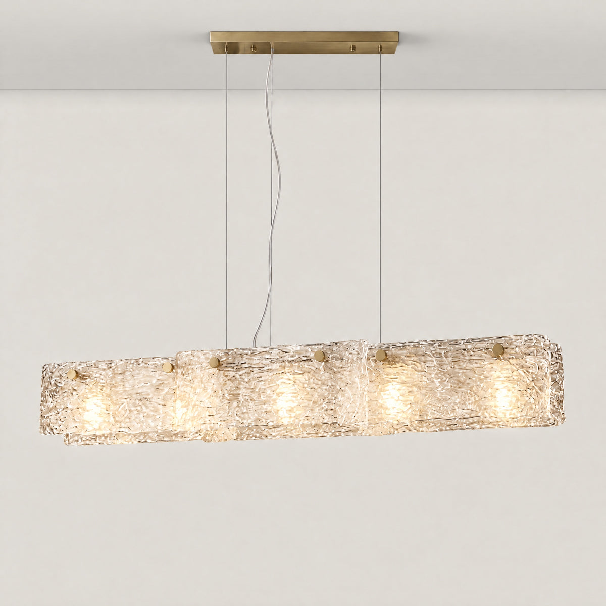Knox Glass Linear Chandelier 42"L