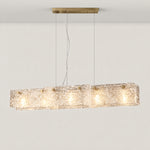 Knox Glass Linear Chandelier 42"L – lights on