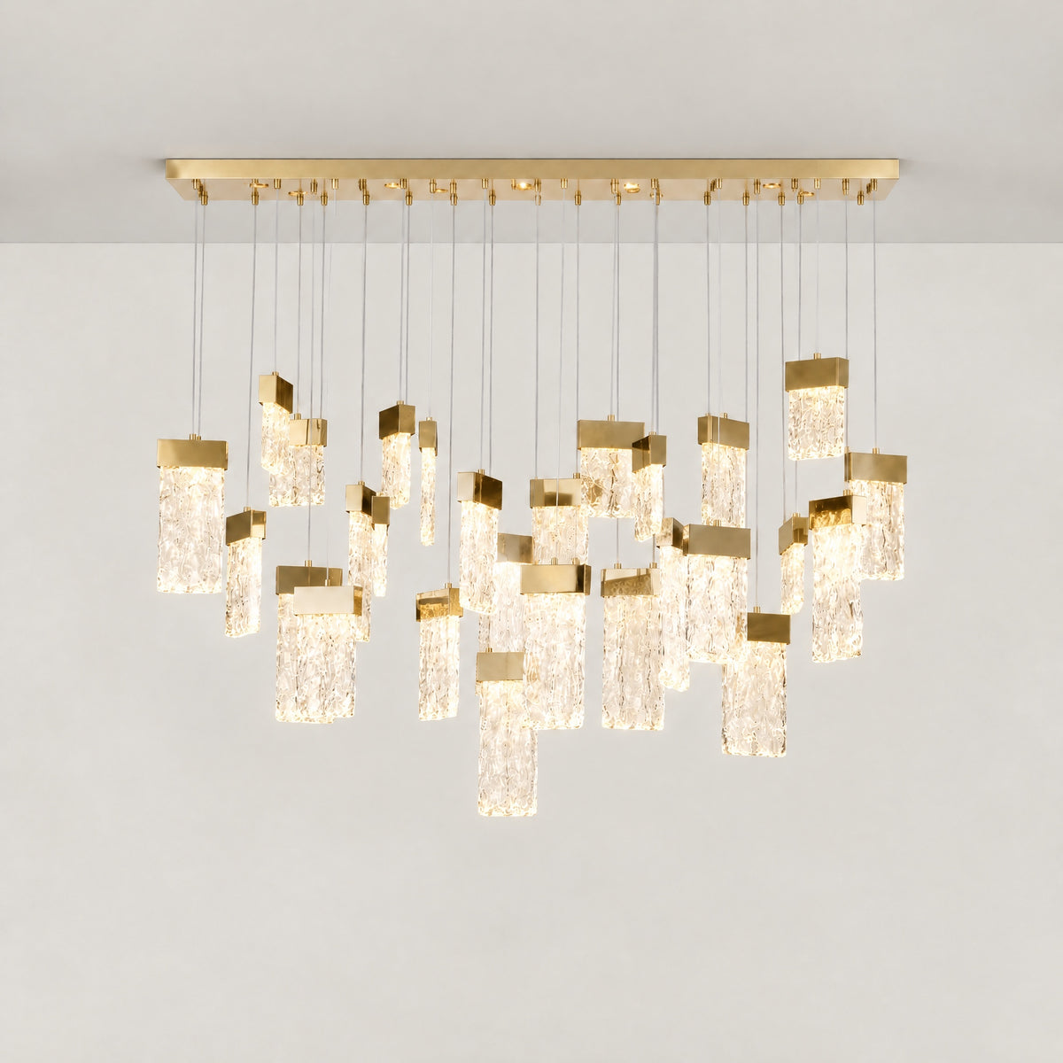 Knox Glass Linear Chandelier 47"