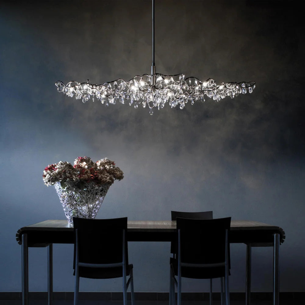 Kristen Modern Crystal Bar Chandelier 59’’ L Custom