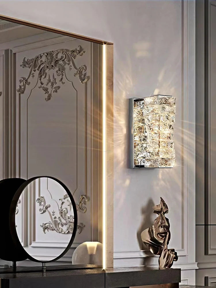 Laminated Crystal Wall Sconce - Cryolite-1-Yiosilamp