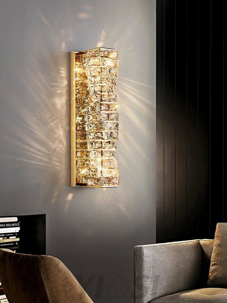 Laminated Crystal Wall Sconce - Cryolite-1-Yiosilamp