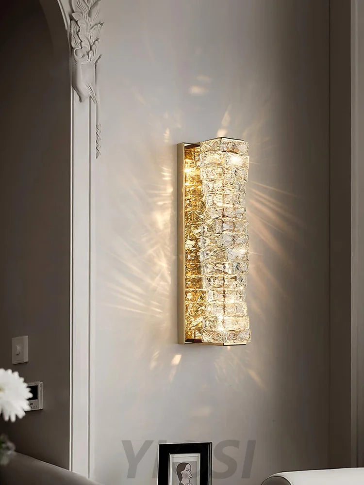 Laminated Crystal Wall Sconce - Cryolite-1-Yiosilamp