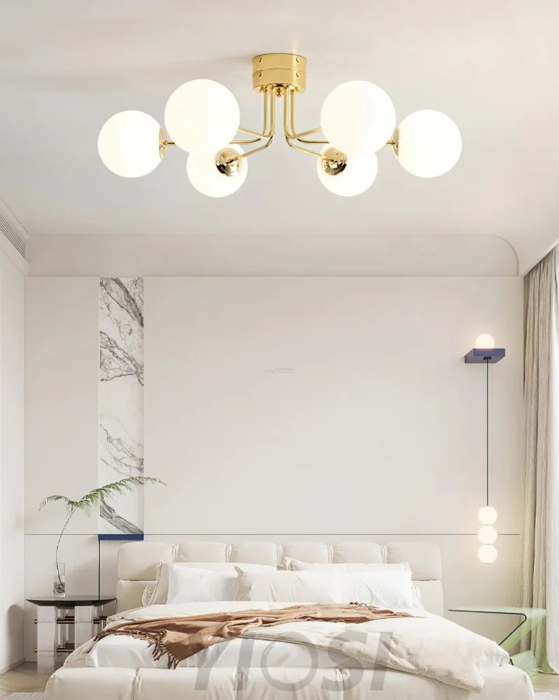 Lanta Ceiling Lamp with 6/8 heads - Bend, Semi Flush Mounts-1-Yiosilamp