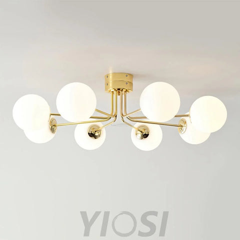 Lanta Ceiling Lamp with 6/8 heads - Bend, Semi Flush Mounts-1-Yiosilamp