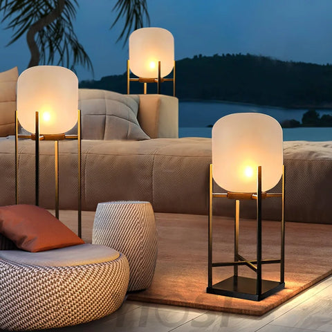 Lantern Solar Floor Lamp for Outdoor - Cube-1-Yiosilamp