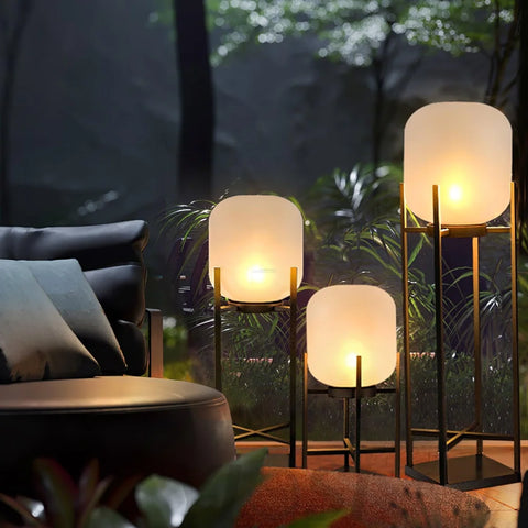 Lantern Solar Floor Lamp for Outdoor - Cube-1-Yiosilamp