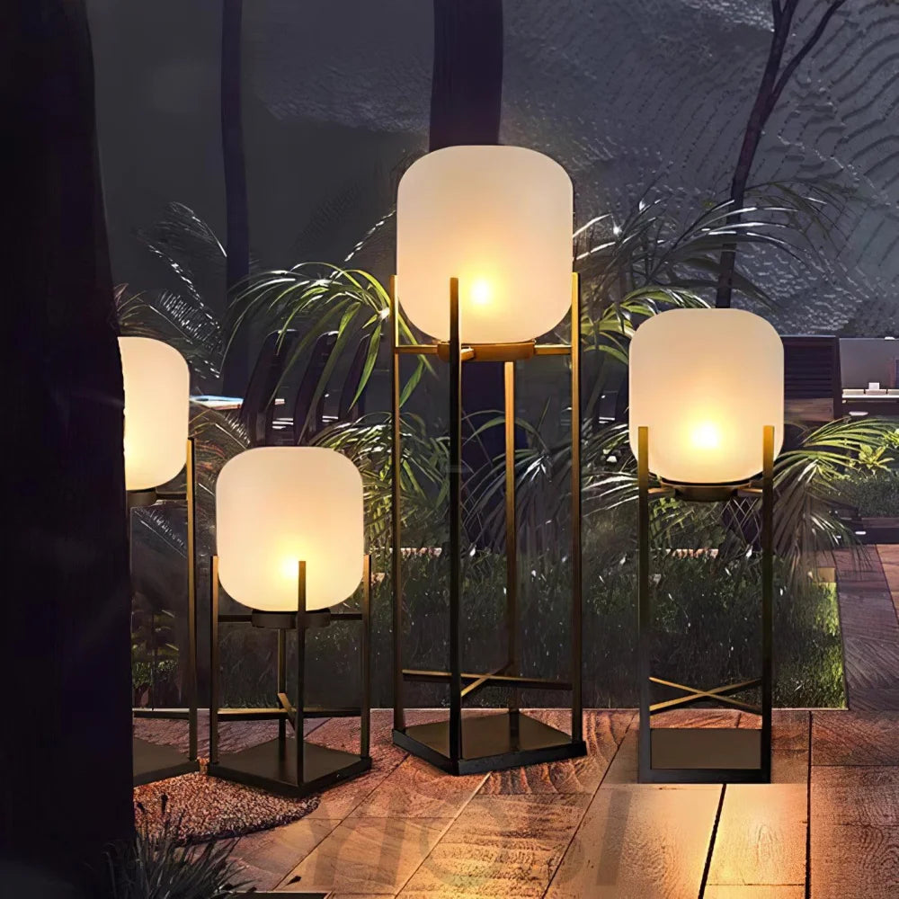 Lantern Solar Floor Lamp for Outdoor - Cube-1-Yiosilamp