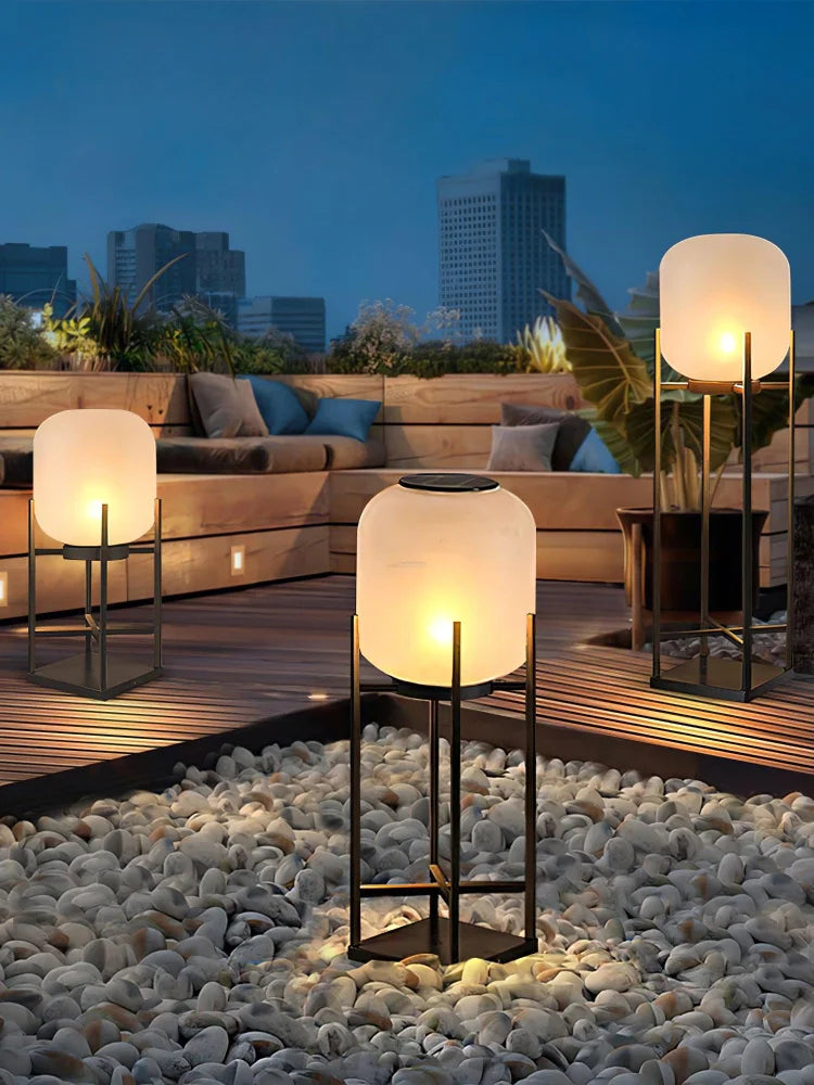 Lantern Solar Floor Lamp for Outdoor - Cube-1-Yiosilamp