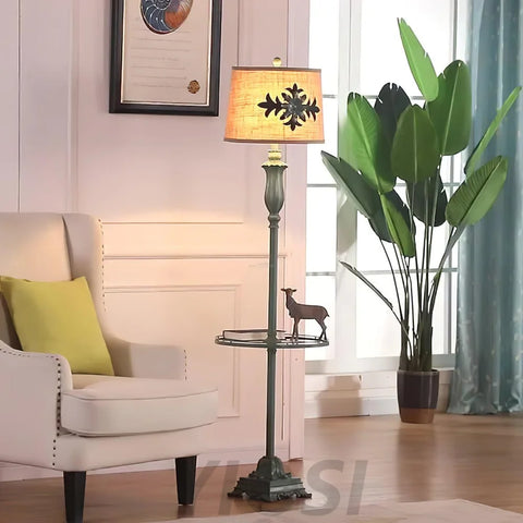 Lark Floor Lamp ∅ 16.5″ - Drapery-1-Yiosilamp