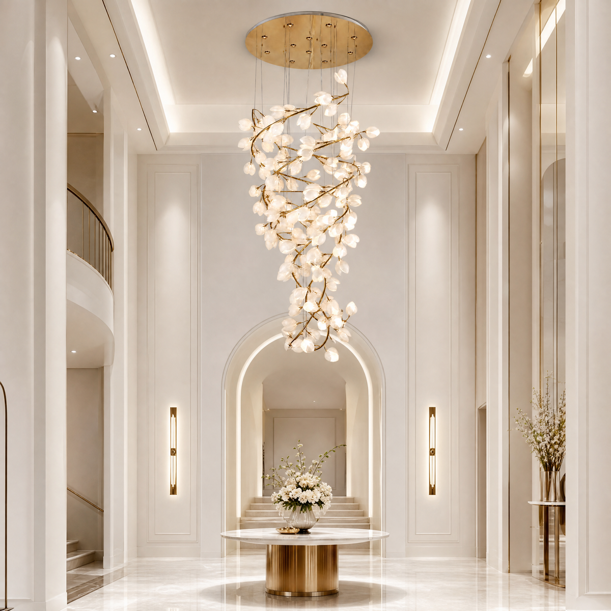 Lauro Ceramic Leaf Crown Chandelier