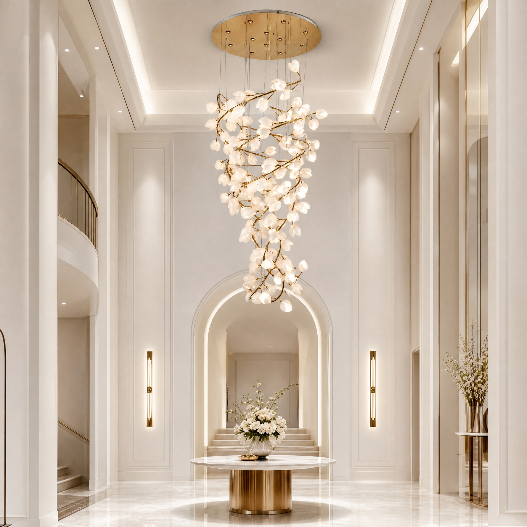 Lauro Ceramic Leaf Crown Chandelier