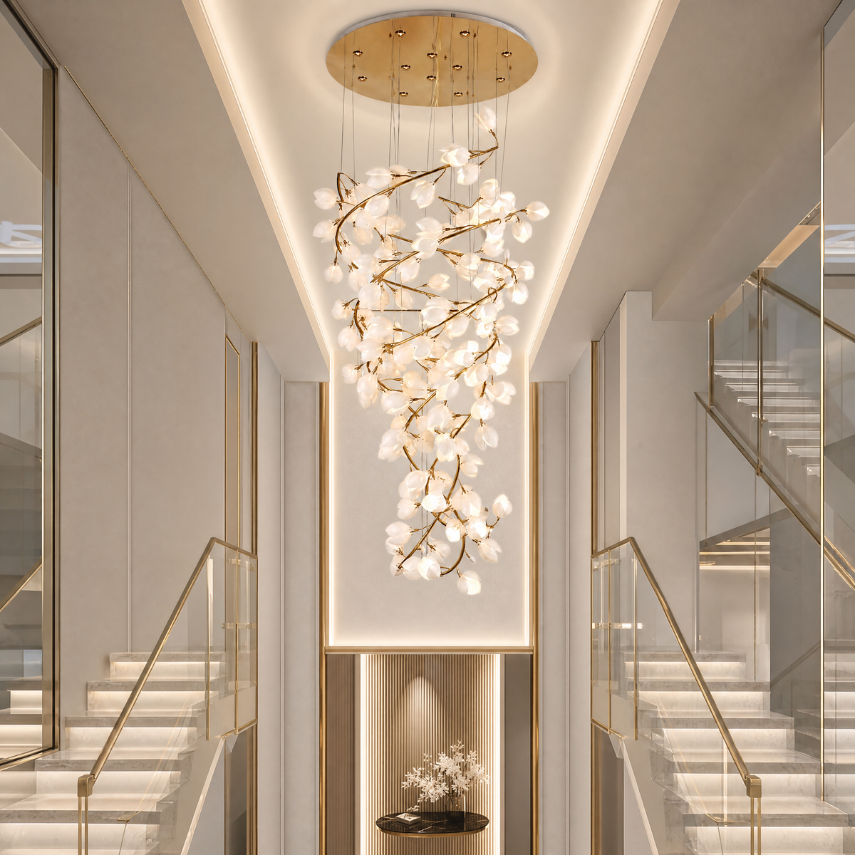 Lauro Ceramic Leaf Crown Chandelier