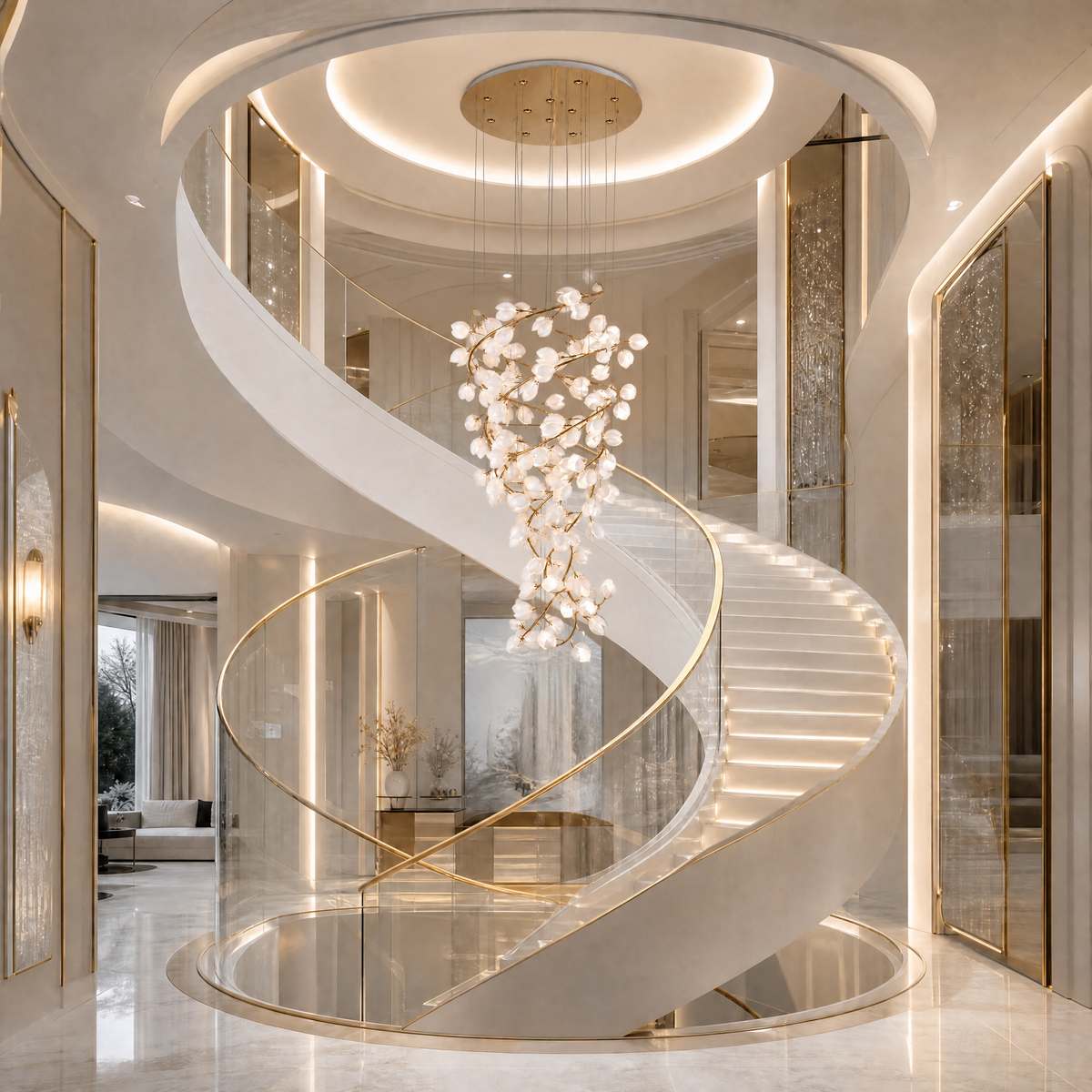 Lauro Ceramic Leaf Crown Chandelier
