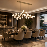 Lauro Ceramic Leaf Halo Chandelier