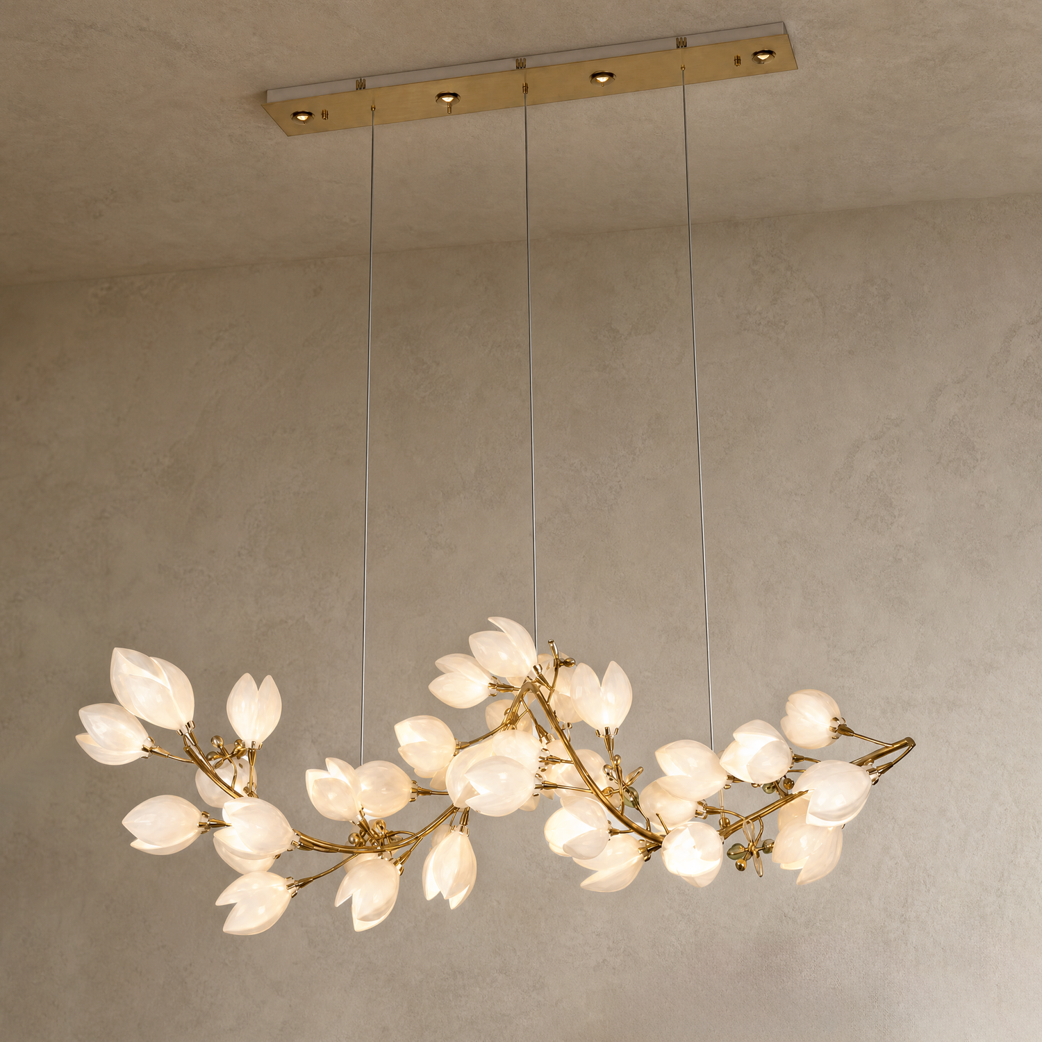 Lauro Ceramic Leaf Halo Chandelier