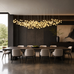 Lauro Ceramic Leaf Linear Chandelier