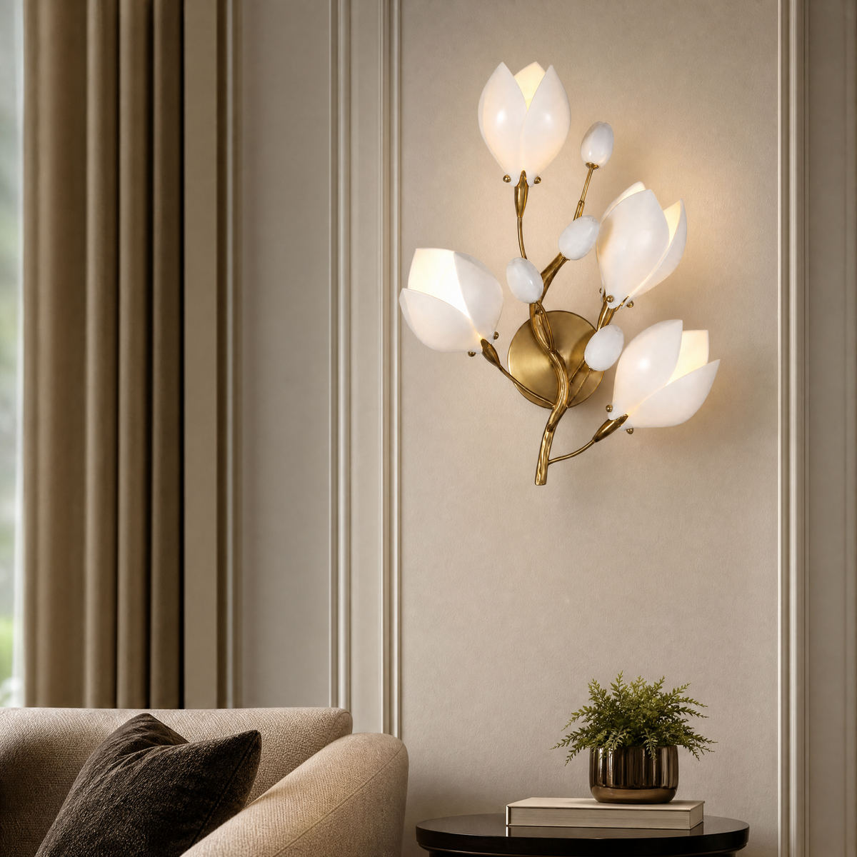 Lauro Ceramic Leaf Wall Sconce