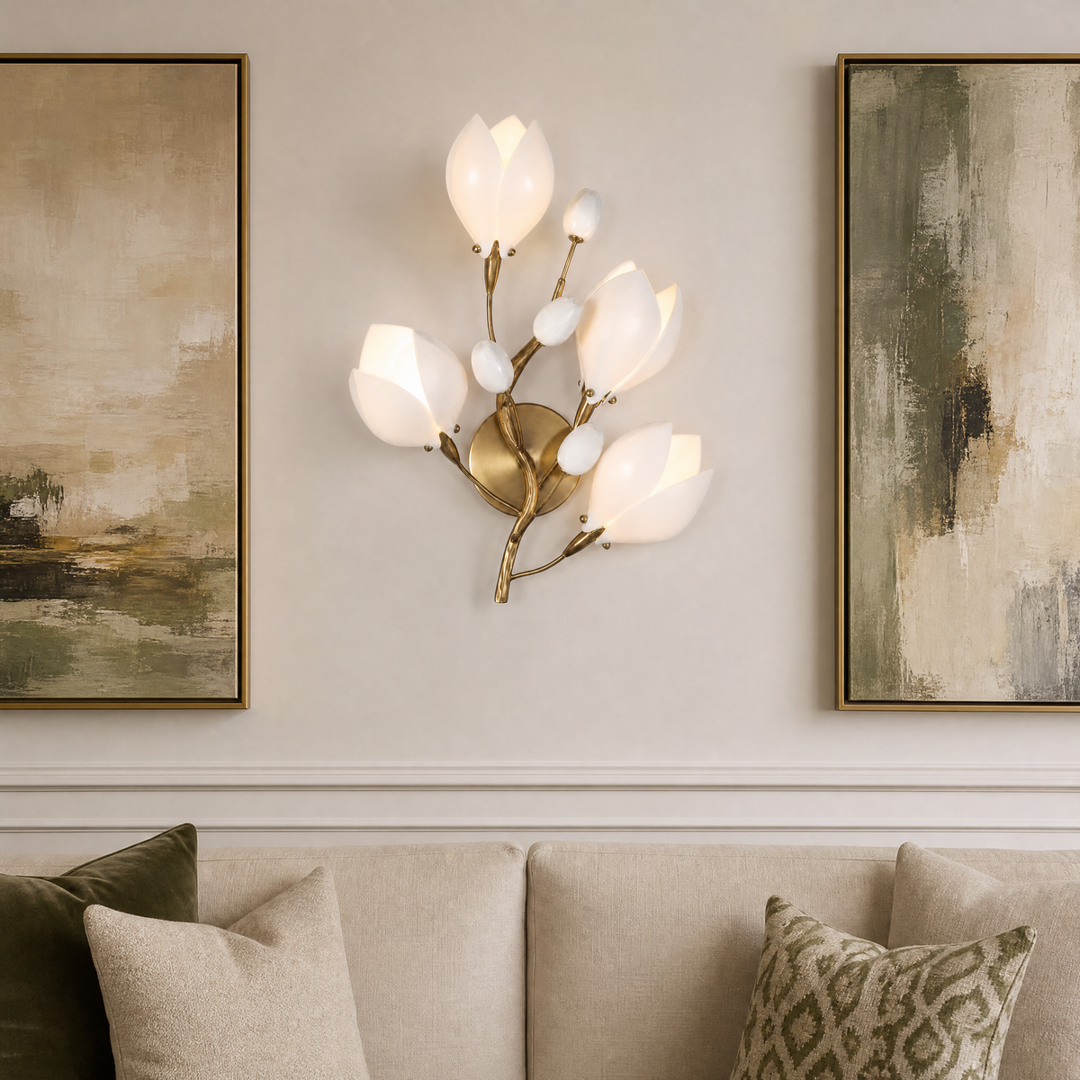 Lauro Ceramic Leaf Wall Sconce