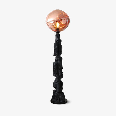 Lava Floor Lamp with Charcoal Color - Black  & Rose gold, Lava-1-Yiosilamp