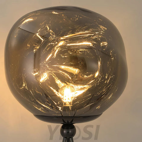 Lava Floor Lamp with Tripod - Charles, Gold & Gold, Lava, Rose Gold & Gold, Silver & Black, Smoke grey & Black-1-Yiosilamp