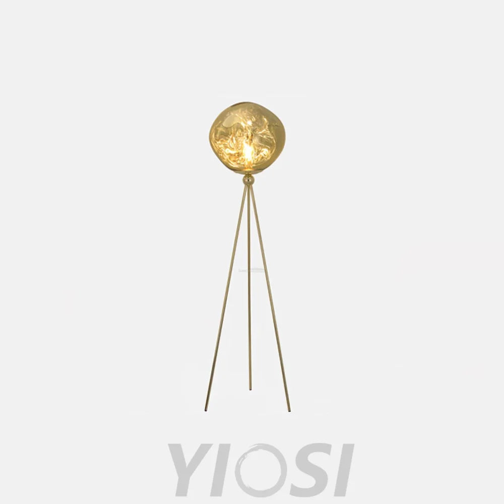 Lava Floor Lamp with Tripod - Charles, Gold & Gold, Lava, Rose Gold & Gold, Silver & Black, Smoke grey & Black-1-Yiosilamp